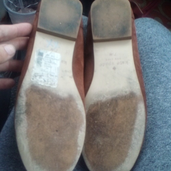 Kate Spade brown suede loafers with gold accented bow-7.5 - Picture 6 of 7